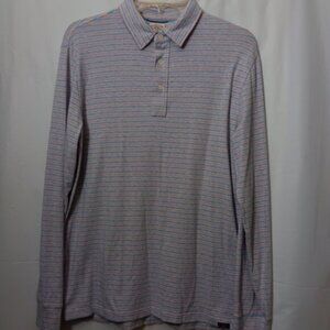 FAHERTY STRIPED LONG SLEEVE MOVEMENT POLO
